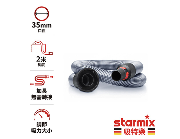 【200公分 / 2米】35mm 工業級高韌性防爆耐磨PVC材質太空軟管組