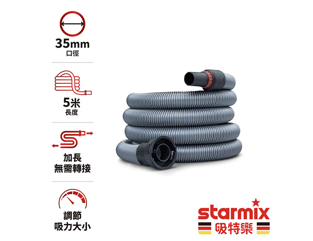 【500公分 / 5米】35mm 工業級高韌性防爆耐磨PVC材質太空軟管組